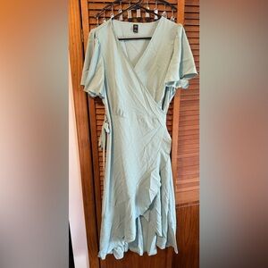 Beautiful SHEIN Light Blue Midi Wrap Dress NWOT